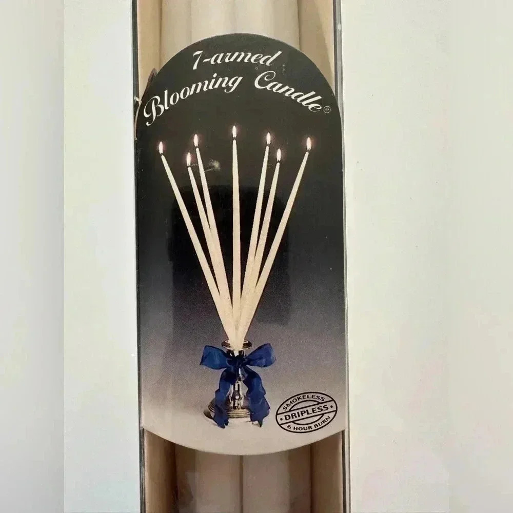 The Bouquet 7-Armed Blooming White Candle 6 Hours smokeless Made In Denmark*NEW*